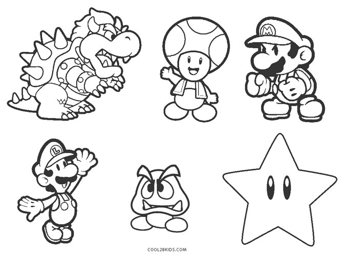 Personajes de mario bros para colorear