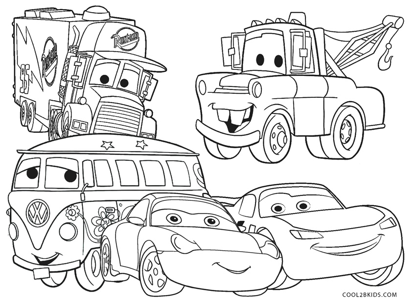 Lightning Mcqueen and Friends Coloring Pages.
