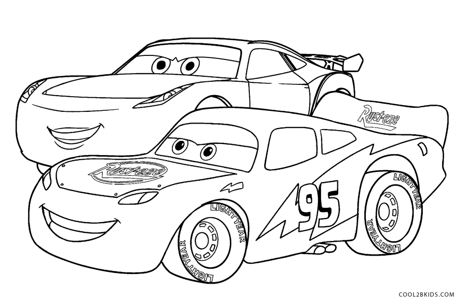 Lightning Mcqueen and Jackson Storm Coloring Pages.