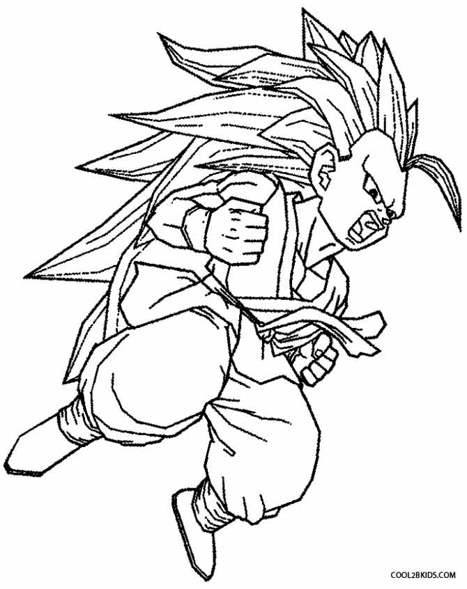 47 desenhos do Goku para colorir
