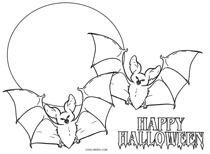 Livro de colorir de halloween. morcego bonito dos desenhos animados e céu  noturno. colorir por números.