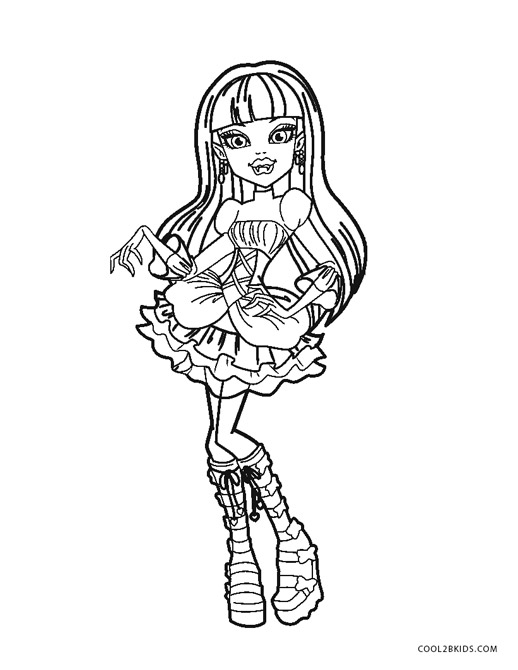 Desenhos das Monster High para colorir - 6 passos