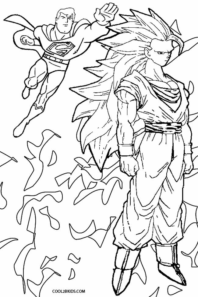 Dragon Ball Saiyajin Goku – Páginas para colorir imprimíveis gratuitas