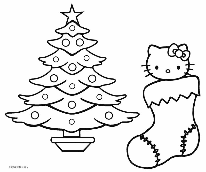 Hello Kitty de Natal desenhos para imprimir colorir e pintar