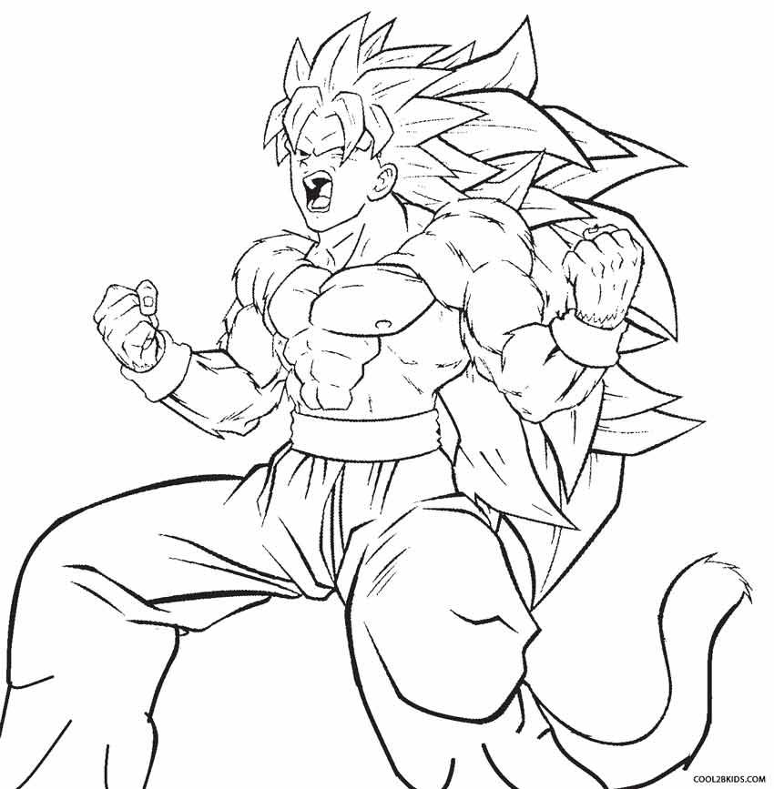 40+ Desenhos de Goku Super Sayajin 4 para Imprimir e Colorir/Pintar