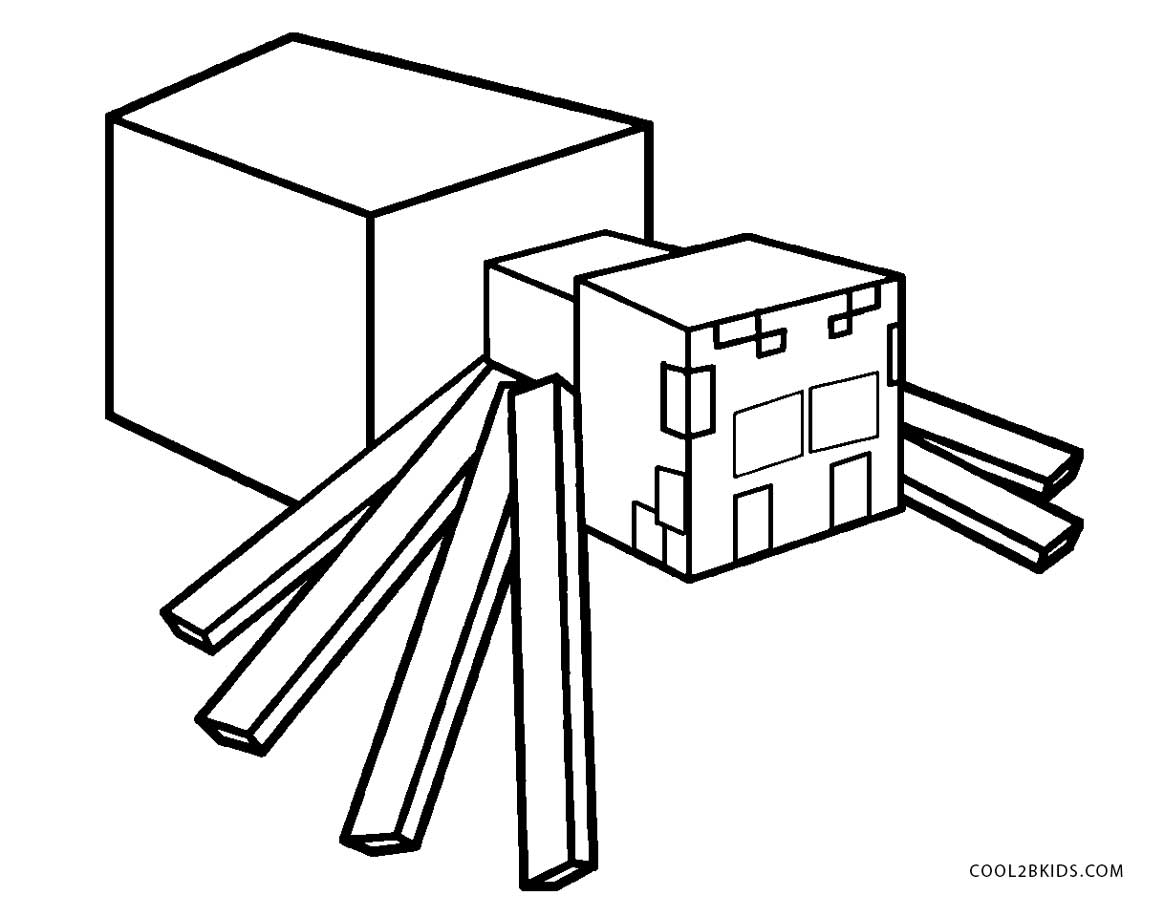 Minecraft aranha colorir e imprimir 1 –  – Desenhos