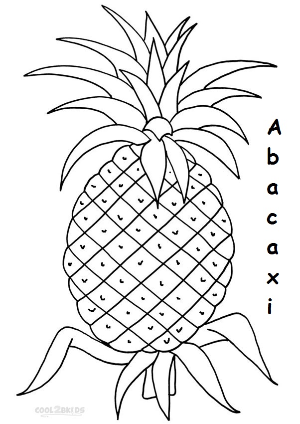 Desenhos de Abacaxi para colorir - Páginas para impressão grátis