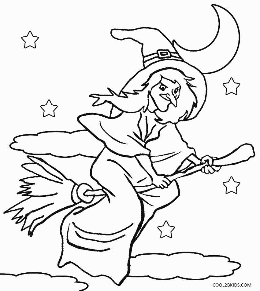 Desenhos de Bruxa para colorir - Páginas para impressão grátis