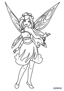 Fairy Girl Coloring Pages 26627977 Stock Photo at Vecteezy