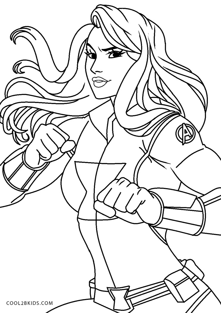Black Widow Ausmalbilder - Black Widow Superhero Coloring Pages 
