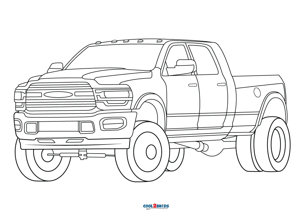 Lifted Truck Coloring Pages - Dually Lifted Truck Coloring Pages.webp