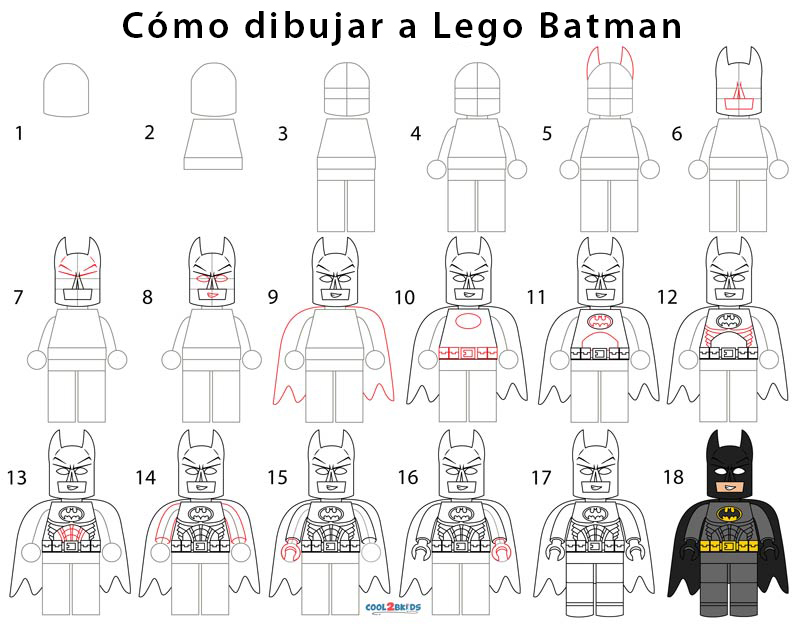 Cómo dibujar a Lego Batman - Cool2bKids