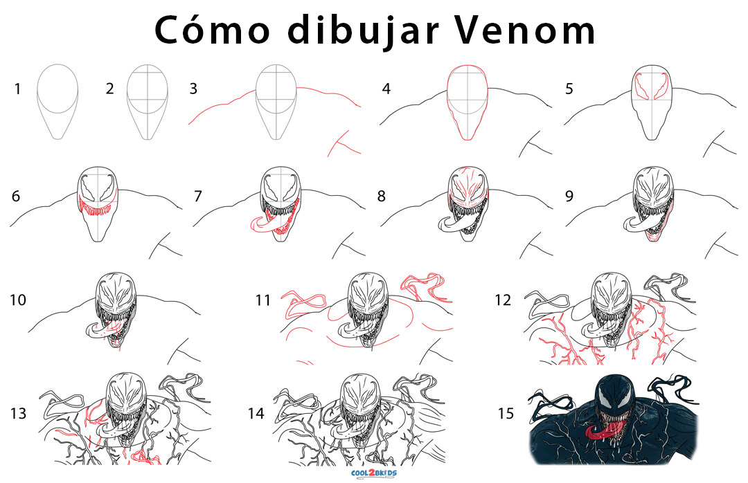Cómo dibujar a venom - Cool2bKids