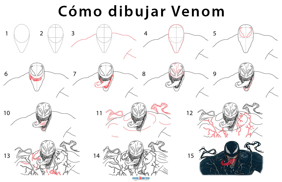 Cómo dibujar a venom - Cool2bKids Cómo dibujar a venom - Cool2bKids