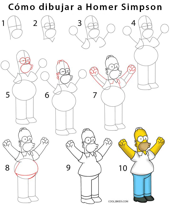 Como dibujar a Homer Simpson - Cool2bKids