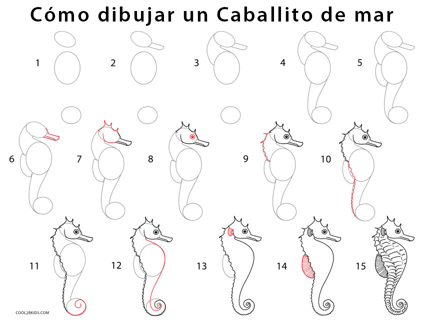 Caballito de mar para dibujar - Cool2bKids Caballito de mar para dibujar - Cool2bKids