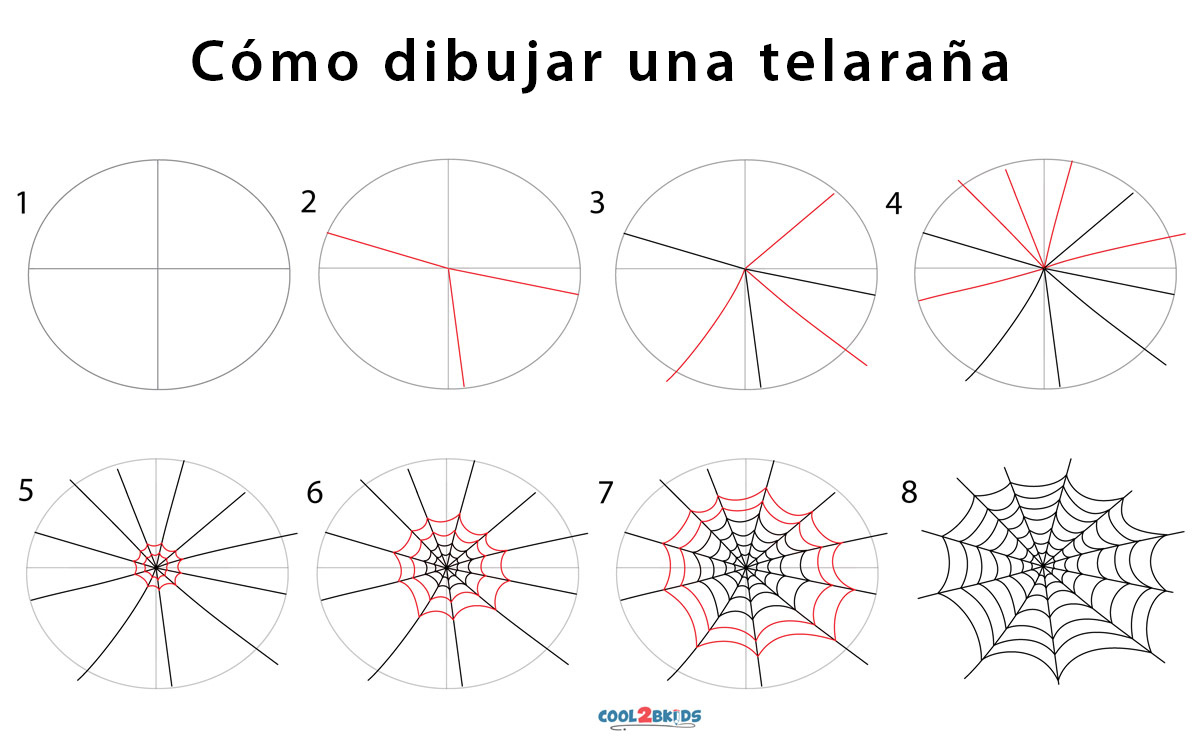 Cómo dibujar una telaraña (imágenes paso a paso)