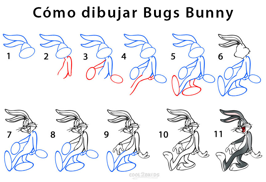 Cómo dibujar Bugs Bunny - Cool2bKids Cómo dibujar Bugs Bunny - Cool2bKids