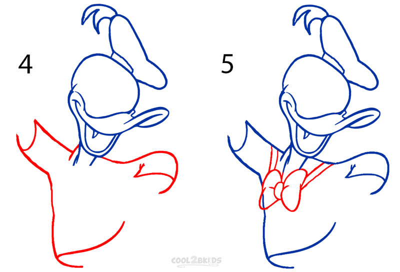 Como dibujar al pato Donald paso a paso 2 - Disney