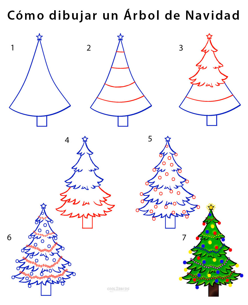 Árbol de Navidad para dibujar - Cool2bKids