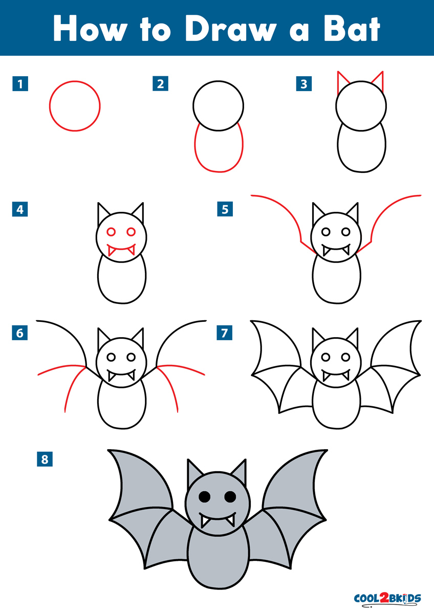 How to Draw a Bat - Cool2bKids