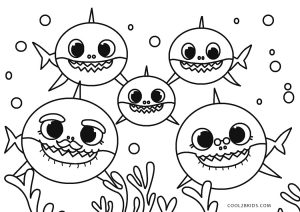 Free Printable Baby Shark Coloring Pages to Download & Print