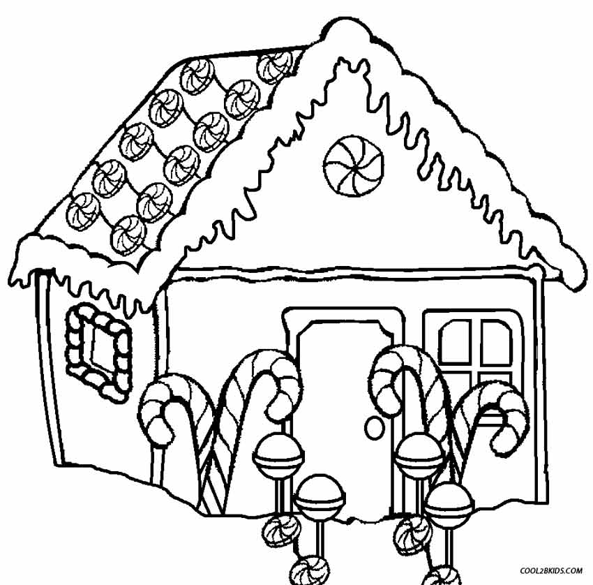 Dibujo de casa de jengibre para colorear 1
