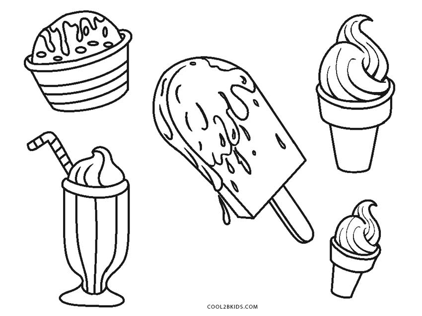 Dibujos de Helado para colorear - Páginas para imprimir gratis