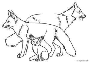realistic fox coloring pages