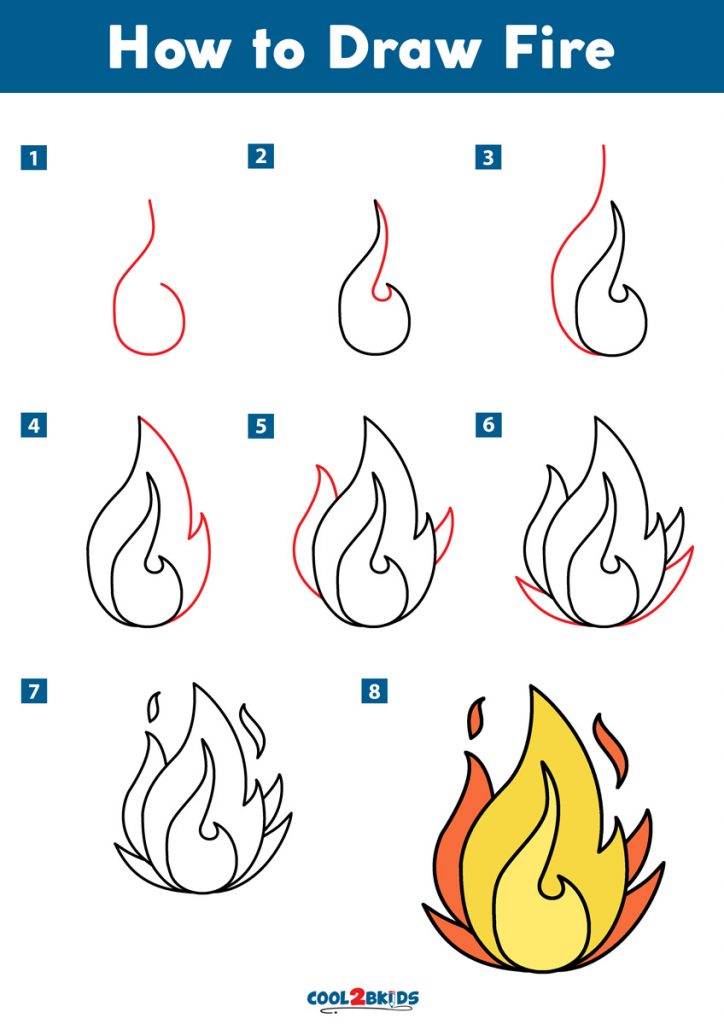 How To Draw Fire Cool2bkids