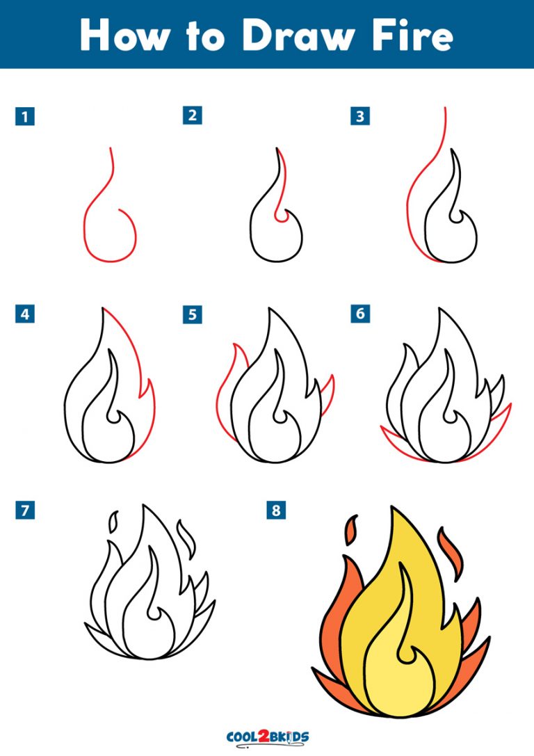 How to Draw Fire - Cool2bKids