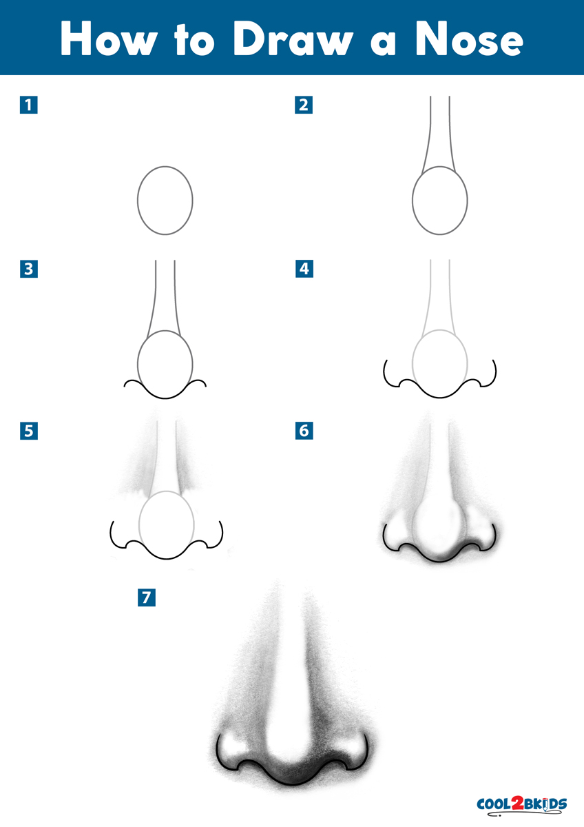 How To Draw A Nose Step By Step For Kids