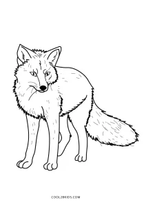 realistic fox coloring pages