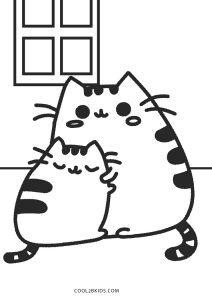 free printable pusheen coloring pages for kids