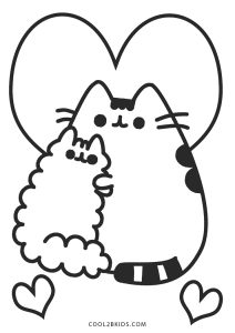 free printable pusheen coloring pages for kids