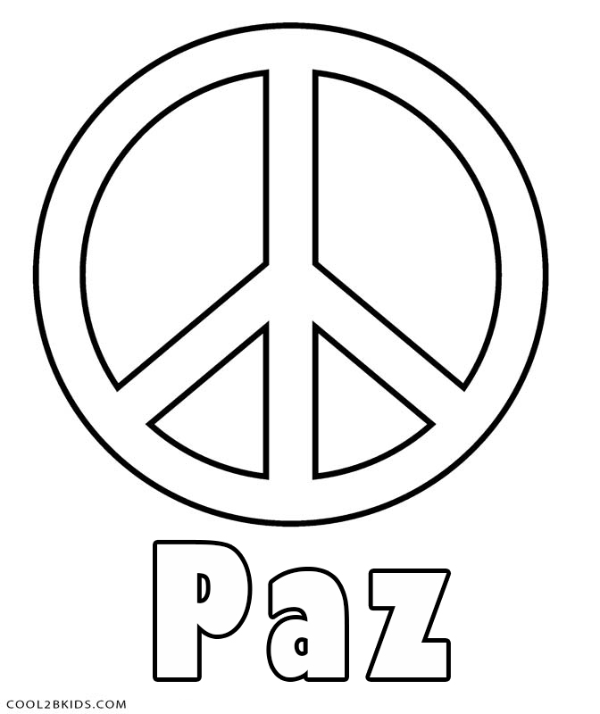 Dibujos de Signo de la Paz para colorear - Páginas para imprimir gratis