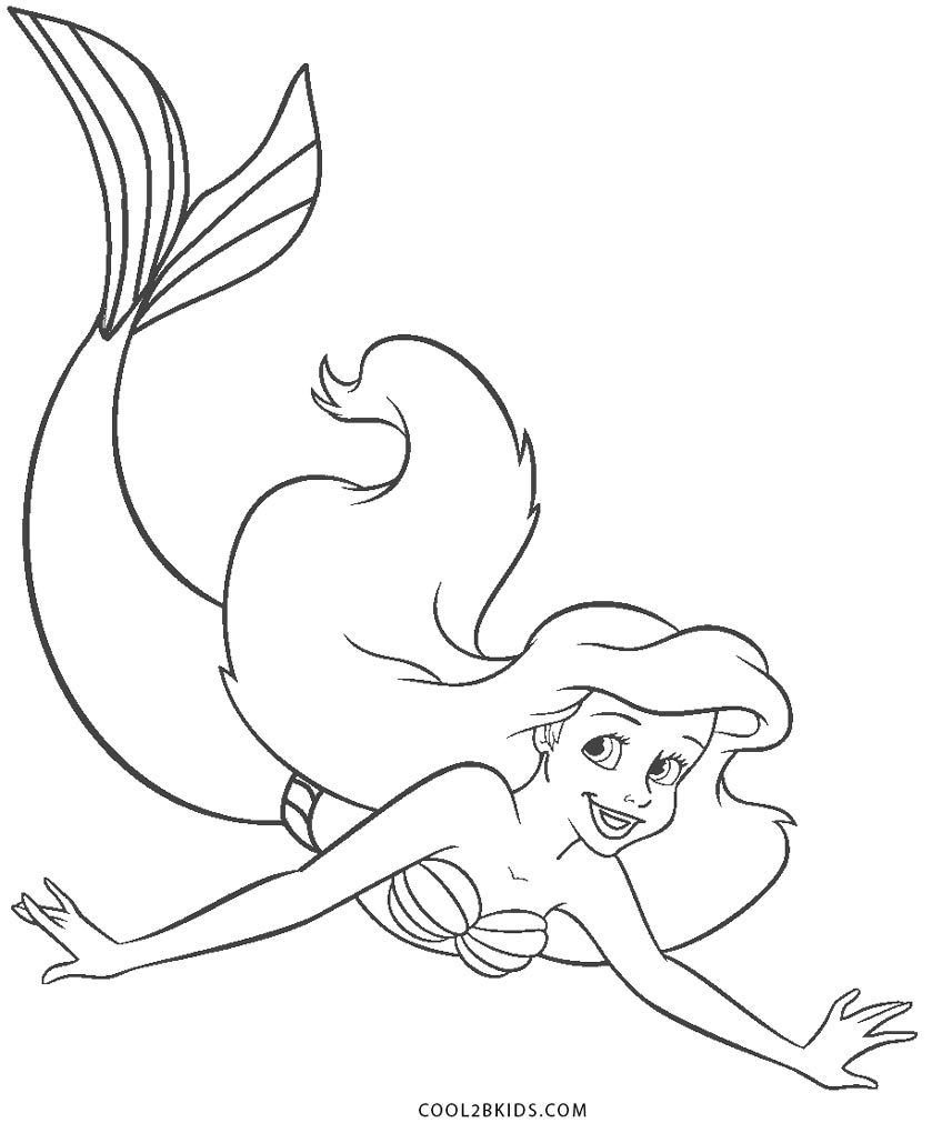 dibujos de ariel para colorear paginas para imprimir gratis