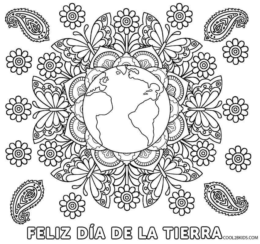 Dibujos De Día De La Tierra Para Colorear Páginas Para Imprimir Gratis