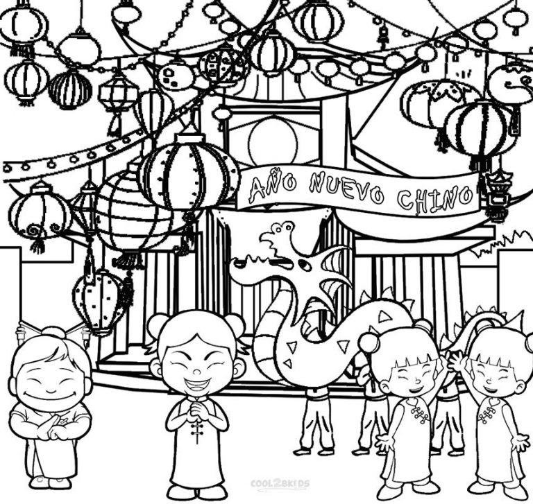 Dibujos de Año Nuevo Chino para colorear - Páginas para imprimir gratis