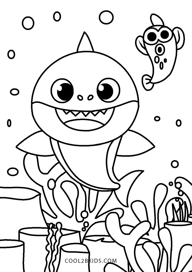 Cumpleaños de Baby Shark - Baby Shark - Dibujos para colorear para niños