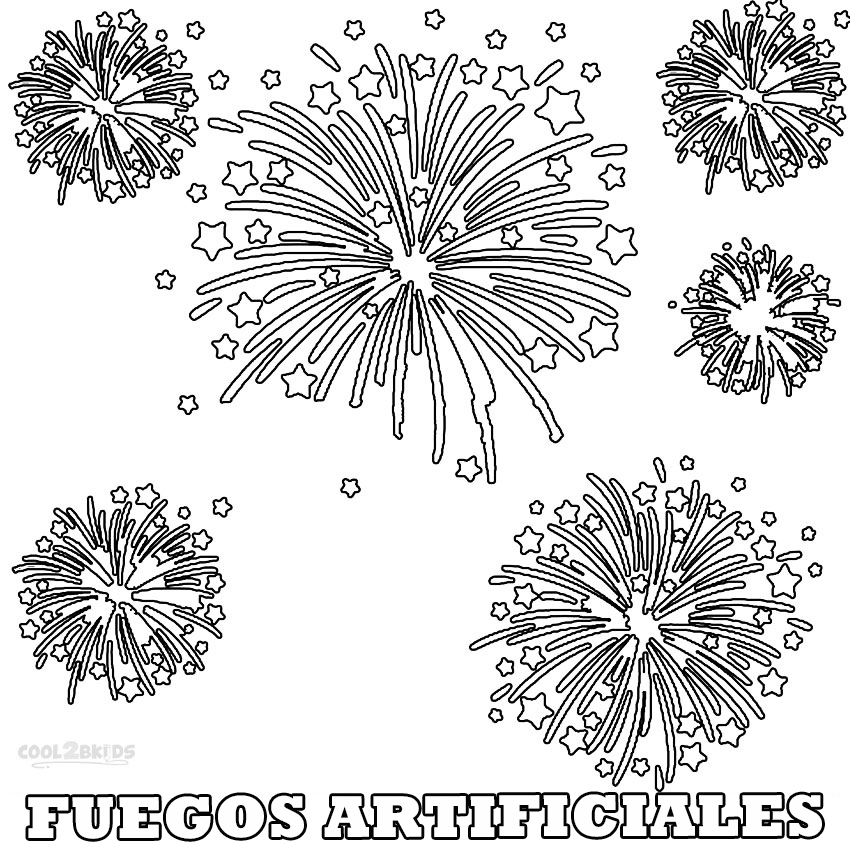 Dibujos De Fuegos Artificiales Para Colorear Paginas Para Imprimir Gratis