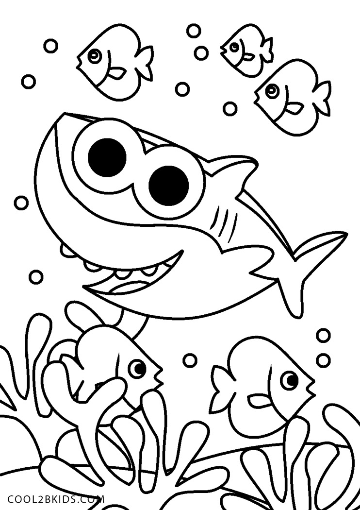 Dibujos De Bebe Tiburon Para Colorear Paginas Para Imprimir Gratis