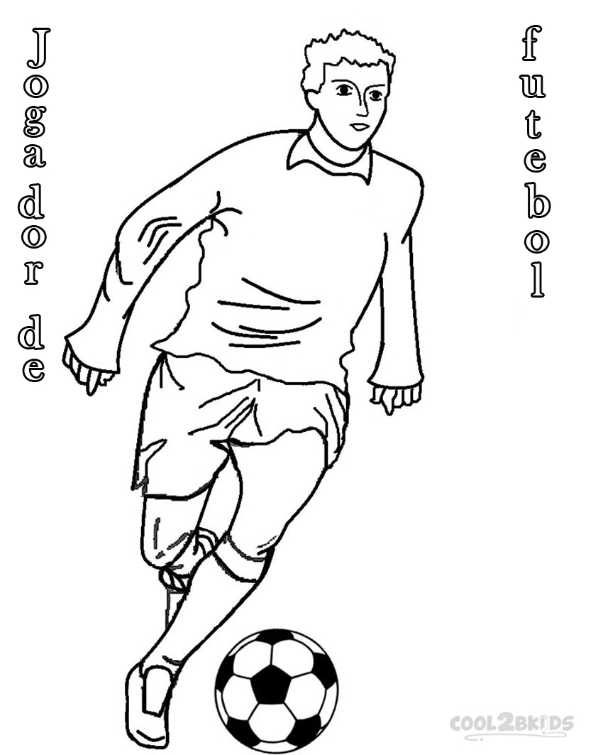 Desenho de jogadora de futebol para colorir