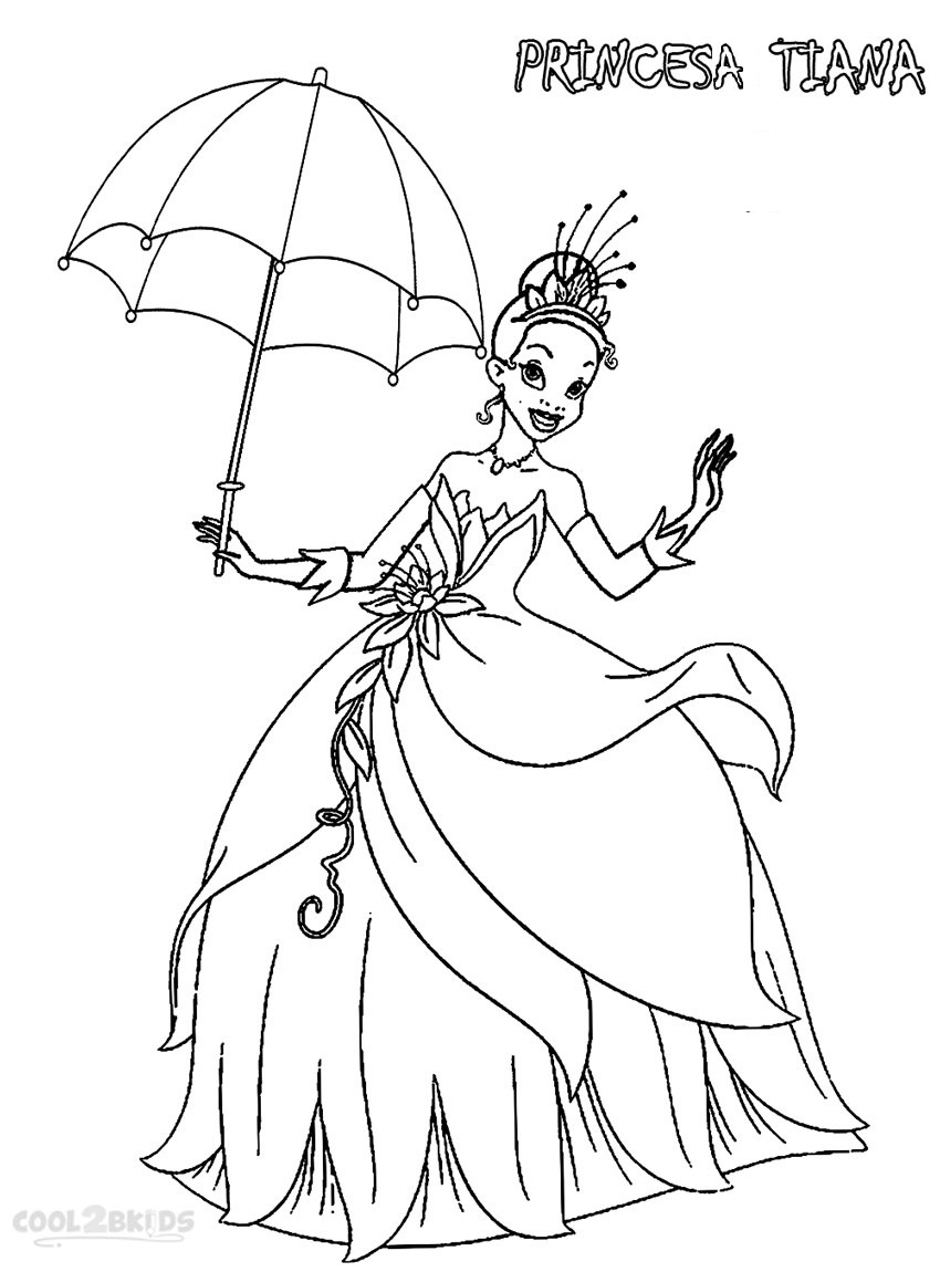 Desenhos de Princesa Tiana para colorir - Páginas para impressão grátis