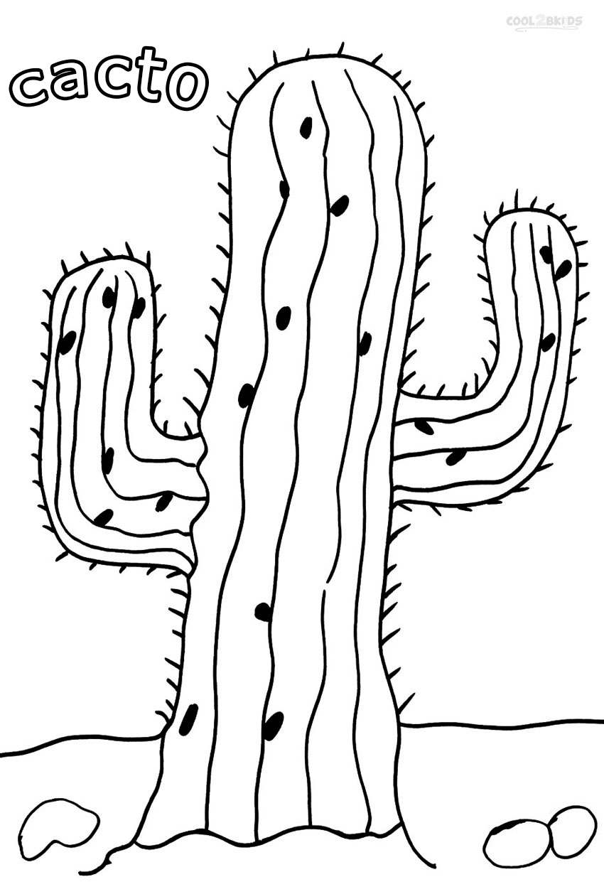 Desenho de cactos para colorir