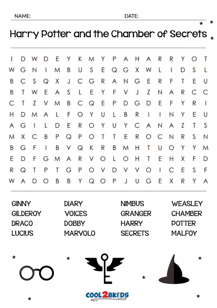 printable harry potter word search cool2bkids