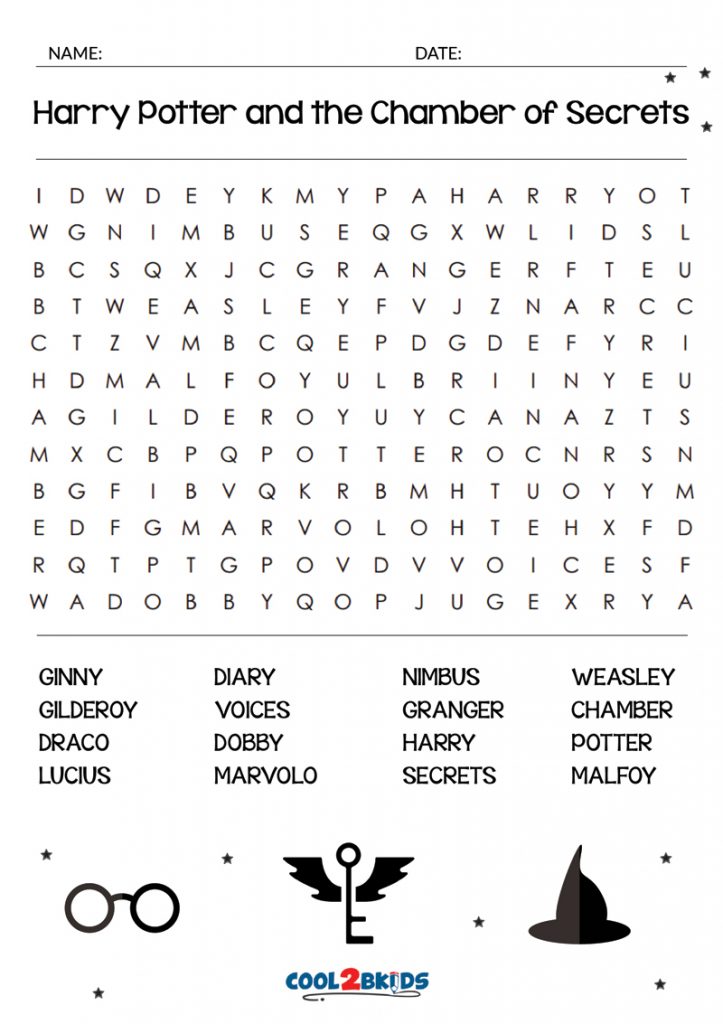 Printable Harry Potter Word Search Cool2bKids