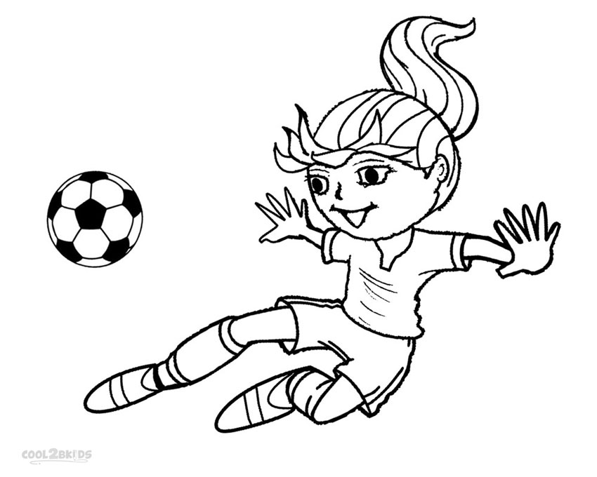 Desenho de jogadora de futebol para colorir