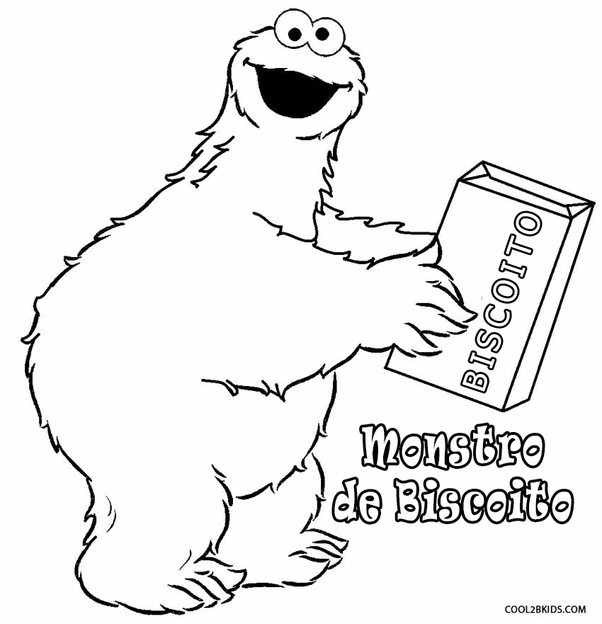 Desenhos de Cookie Monster para Imprimir e Colorir