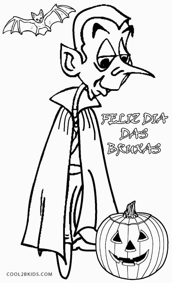 desenho de vampiro para colorir de halloween para crianças 7528258 Vetor no  Vecteezy